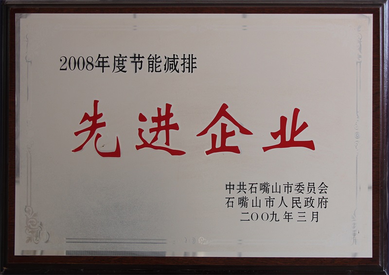 2008年度節(jié)能減排先進(jìn)企業(yè)