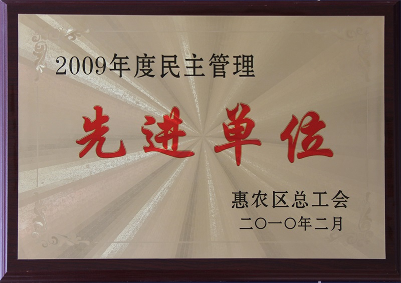 2009年度民主管理先進(jìn)單位